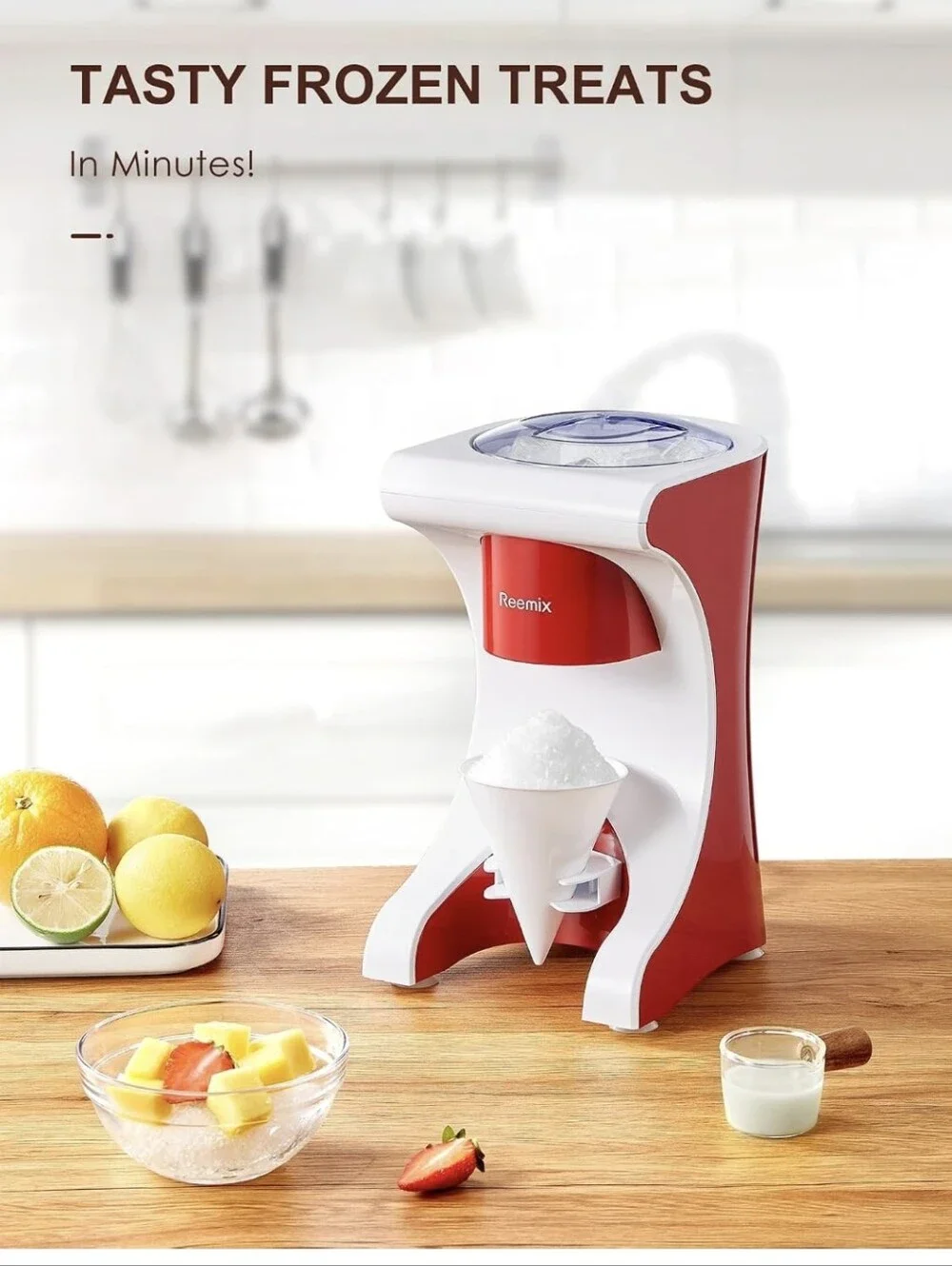 Shaved Ice Machine Snow Cone Machine, Reemix Slushie Machine for Snow Cone